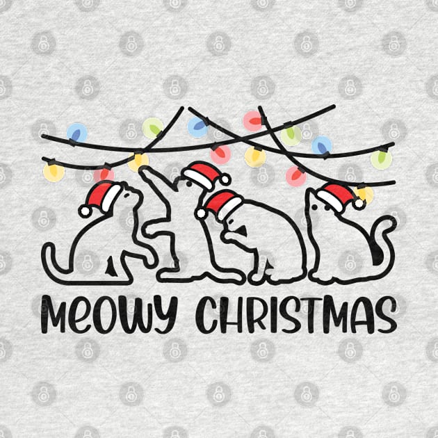 Meowy Christmas, Cute Kitty Cats, Funny Cat Lover, Christmas Gift For Men, Women & Kids by Art Like Wow Designs